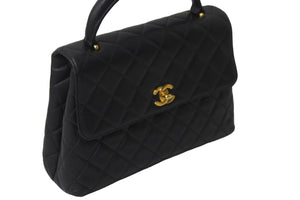 CHANEL シャネル ケリー型 ハンドバッグ トップハンドル 5番台 キャビアスキン ブラック ゴールド金具 美品 中古 56069