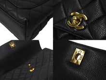 Load image into Gallery viewer, CHANEL シャネル ケリー型 ハンドバッグ トップハンドル 5番台 キャビアスキン ブラック ゴールド金具 美品 中古 56069