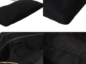 PRADA プラダショルダーバッグ 1BF081 ブラックロゴ シルバーチェーン ナイロン レザー 美品 中古 56077 