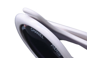Chanel シャネル サングラス ロゴ 白 ココマーク ブラックレンズ ヴィンテージシャネル 01949 10601 美品 中古 56102