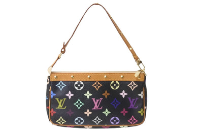 LOUIS VUITTON ルイヴィトン ハンドバッグ ポシェット アクセソワール M92648 マルチカラー ノワール ゴールド金具 美品 中古 56106