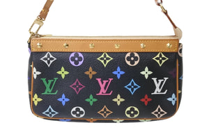 LOUIS VUITTON ルイヴィトン ハンドバッグ ポシェット アクセソワール M92648 マルチカラー ノワール ゴールド金具 美品 中古 56106