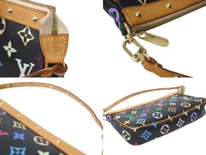 LOUIS VUITTON ルイヴィトン ハンドバッグ ポシェット アクセソワール M92648 マルチカラー ノワール ゴールド金具 美品 中古 56106