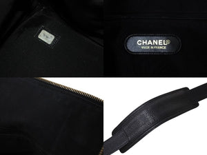 CHANEL シャネル 2WAYボストンバッグ ココマーク チャーム キャビアスキン 3番台 1995年 ブラック ゴールド金具 美品 中古 56111