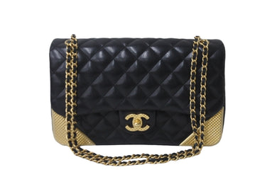 CHANEL シャネル マトラッセ チェーンショルダーバッグ 24番台 A94495 ブラック ラムスキン ゴールド金具 美品 中古 56112