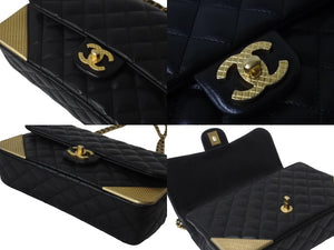 CHANEL シャネル マトラッセ チェーンショルダーバッグ 24番台 A94495 ブラック ラムスキン ゴールド金具 美品 中古 56112