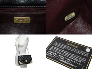 CHANEL シャネル マトラッセ チェーンショルダーバッグ 24番台 A94495 ブラック ラムスキン ゴールド金具 美品 中古 56112