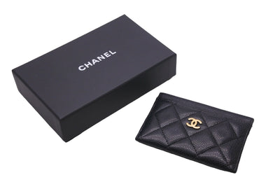 極美品 CHANEL シャネル ココマーク カードケース クラシック キャビアスキン ブラック 29番台 中古 56113