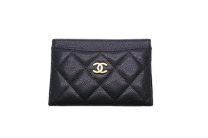 極美品 CHANEL シャネル ココマーク カードケース クラシック キャビアスキン ブラック 29番台 中古 56113