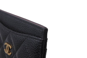 極美品 CHANEL シャネル ココマーク カードケース クラシック キャビアスキン ブラック 29番台 中古 56113