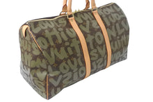 Load image into Gallery viewer, 新品同様 LOUIS VUITTON ルイヴィトン モノグラム グラフィティ キーポル50 M92196 ブラウン カーキ ゴールド金具 中古 56121