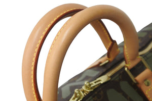 新品同様 LOUIS VUITTON ルイヴィトン モノグラム グラフィティ キーポル50 M92196 ブラウン カーキ ゴールド金具 中古 56121