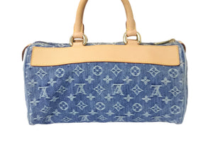 極美品 LOUIS VUITTON ルイヴィトン ハンドバッグ ネオスピーディ モノグラムデニム M95019 ゴールド金具 中古 56130