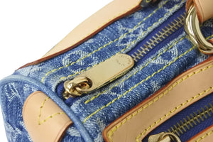 極美品 LOUIS VUITTON ルイヴィトン ハンドバッグ ネオスピーディ モノグラムデニム M95019 ゴールド金具 中古 56130