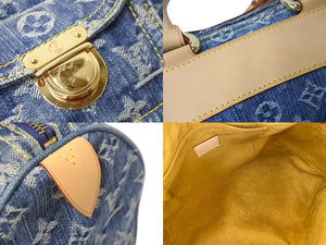 極美品 LOUIS VUITTON ルイヴィトン ハンドバッグ ネオスピーディ モノグラムデニム M95019 ゴールド金具 中古 56130