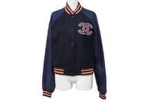 Load image into Gallery viewer, 極美品 CHANEL シャネル ブルゾン ネイビー ウール カーフスキン 36 P23442W033353 ベースボール 中古 56135