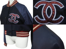 Load image into Gallery viewer, 極美品 CHANEL シャネル ブルゾン ネイビー ウール カーフスキン 36 P23442W033353 ベースボール 中古 56135