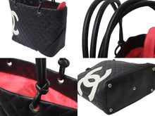 Load image into Gallery viewer, CHANEL シャネル ハンドバッグ ラージトート カンボンライン ココマーク 9番台 ブラック ホワイト 美品 中古 56142