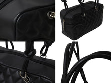 Load image into Gallery viewer, CHANEL シャネル カンボンライン ボーリング ハンドバッグ ココマーク 14番台 ブラック ラムスキン シルバー金具 美品 中古 56144