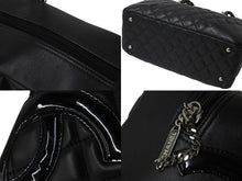 Load image into Gallery viewer, CHANEL シャネル カンボンライン ボーリング ハンドバッグ ココマーク 14番台 ブラック ラムスキン シルバー金具 美品 中古 56144