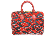 Load image into Gallery viewer, 極美品 LOUIS VUITTON ルイヴィトン ウルス フィッシャー ハンドバッグ M45552 スピーディバンドリエール25 レッド系 レザー タフテッド加工 中古 56148