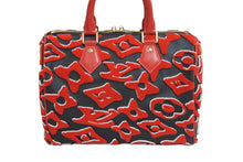 Load image into Gallery viewer, 極美品 LOUIS VUITTON ルイヴィトン ウルス フィッシャー ハンドバッグ M45552 スピーディバンドリエール25 レッド系 レザー タフテッド加工 中古 56148