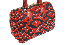 Load image into Gallery viewer, 極美品 LOUIS VUITTON ルイヴィトン ウルス フィッシャー ハンドバッグ M45552 スピーディバンドリエール25 レッド系 レザー タフテッド加工 中古 56148