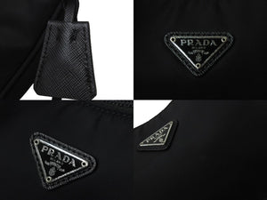 PRADA プラダ ハンドバッグ ミニバッグ 三角プレートロゴ テスート ナイロン 1NE515 ブラック シルバー金具 美品 中古 56149 