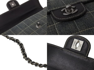 CHANEL シャネル チェーンショルダーバッグ マトラッセ チョコバー デニム インディゴ ヴィンテージ 6番台 2000年 美品 中古 56150