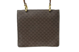 CELINE セリーヌ ハンドバッグ マカダム柄 ブラウン ゴールド金具 レザー F/10 良品 中古 56151