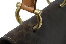 Load image into Gallery viewer, CELINE セリーヌ ハンドバッグ マカダム柄 ブラウン ゴールド金具 レザー F/10 良品 中古 56151
