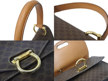 Load image into Gallery viewer, CELINE セリーヌ ハンドバッグ マカダム柄 ブラウン ゴールド金具 レザー F/10 良品 中古 56151