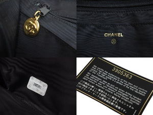 CHANEL シャネル ポーチ A06201 3番台 ココマーク キャビアスキン シリアルシール付き ブラック ゴールド金具 美品 中古 56159