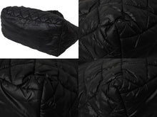 Load image into Gallery viewer, CHANEL シャネル トートバッグ コココクーン ココマーク 16番台 ブラック ナイロン レザー シルバー金具 美品 中古 56163