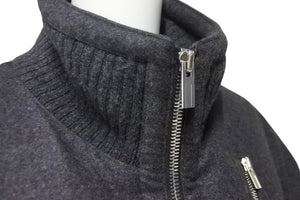 新品未使用 HERMES エルメス ダウンジャケット アウター グレー カシミヤ フランス製 サイズ48 シルバー金具 中古 56167