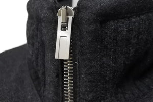 新品未使用 HERMES エルメス ダウンジャケット アウター グレー カシミヤ フランス製 サイズ48 シルバー金具 中古 56167