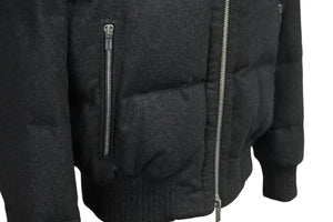 新品未使用 HERMES エルメス ダウンジャケット アウター グレー カシミヤ フランス製 サイズ48 シルバー金具 中古 56167