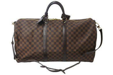 極美品 LOUIS VUITTON ルイヴィトン ボストンバッグ N41414 キーポルバンドリエール55 ダミエエベヌ ゴールド金具 中古 56172