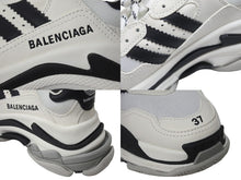 Load image into Gallery viewer, BALENCIAGA バレンシアガ スニーカー トリプルS トレーナー adidasコラボ サイズ37 ホワイト ブラック 712821W2ZB1 美品 中古 56174
