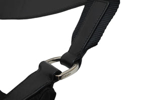 PRADA プラダショルダーバッグ ホーボー トライアングルロゴ ナイロン レザー ブラック シルバー金具 良品 中古 56175 
