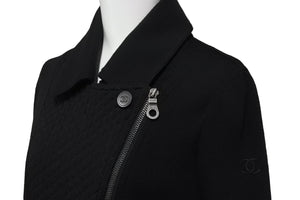 CHANEL シャネル ブルゾン シングル ライダース ジャケット ココマーク ブラック ウール サイズ34 P38075V21513 美品 中古 56182
