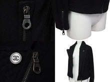 Load image into Gallery viewer, CHANEL シャネル ブルゾン シングル ライダース ジャケット ココマーク ブラック ウール サイズ34 P38075V21513 美品 中古 56182