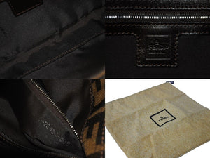 FENDI フェンディ ショルダーバッグ マンマバケット ワンショルダー ブラウン ズッカ柄 美品 中古 56186