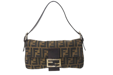 FENDI フェンディ ショルダーバッグ マンマバケット ワンショルダー ブラウン ズッカ柄 美品 中古 56186