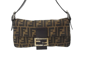 FENDI フェンディ ショルダーバッグ マンマバケット ワンショルダー ブラウン ズッカ柄 美品 中古 56186