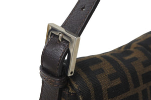 FENDI フェンディ ショルダーバッグ マンマバケット ワンショルダー ブラウン ズッカ柄 美品 中古 56186