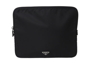 PRADA プラダ クラッチバッグ PCケース パソコンケース タブレットケース ブラック シルバー 美品 中古 56192