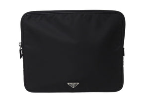PRADA プラダ クラッチバッグ PCケース パソコンケース タブレットケース ブラック シルバー 美品 中古 56192