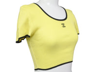 Load image into Gallery viewer, CHANEL シャネル 半袖Ｔシャツ ココマーク トップス ヴィンテージ 95P イエロー チビTシャツ 40 P05191V00233 美品 中古 56195