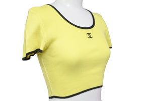 CHANEL シャネル 半袖Ｔシャツ ココマーク トップス ヴィンテージ 95P イエロー チビTシャツ 40 P05191V00233 美品 中古 56195